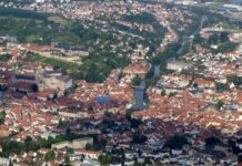 1.400 Saiten für eine magische Geschichte Bamberg aus der Flugzeugperspektive