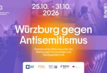 Würzburg setzt Zeichen gegen Antisemitismus Aktionswoche gegen Antisemitismus vom 25. bis 31. Oktober in Würzburg (Grafik: THWS/Lennart Sterzenbach)